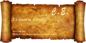 Czibere Ernő névjegykártya